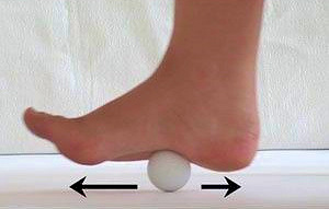 Rolling a golf ball slowly under your foot